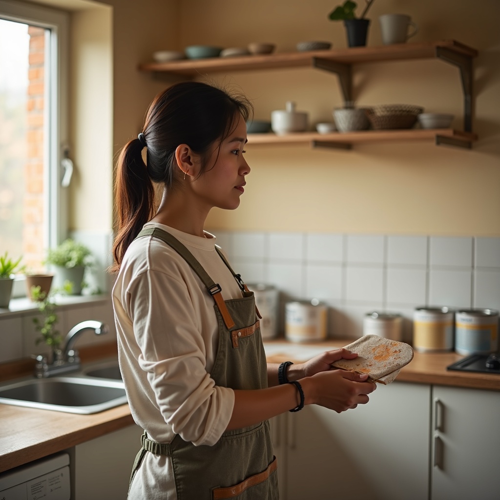 A homeowner in the middle of a renovation, planning the next step.